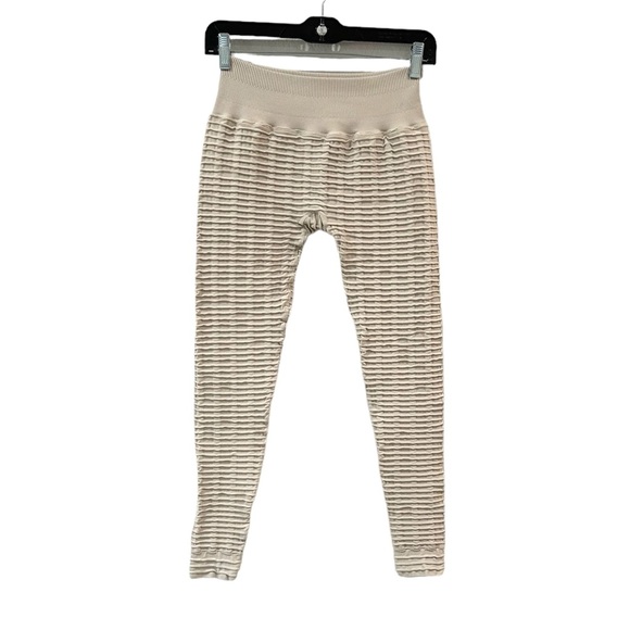 NUX Pants - NUX leggings Pucker Up Small beige mid rise high compression yoga gym workout